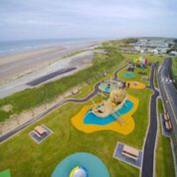 Colourful playground near the beach at Islawrffordd caravan park