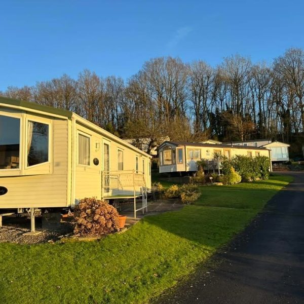 Static caravans in a sunny park
