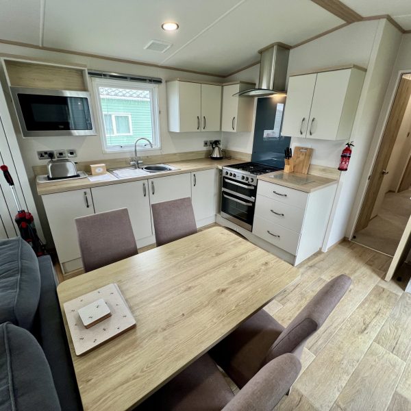 Modern kitchen and dining area