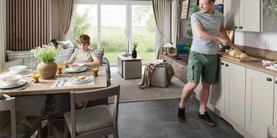 Swift Morlaix Holiday Home for Sale kitchen living with family