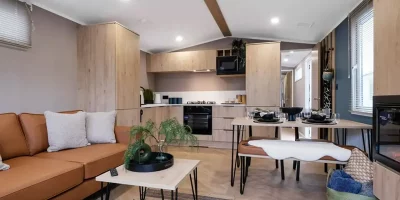 Modern, stylish open-plan living space.