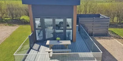 Modern pod with spacious outdoor deck