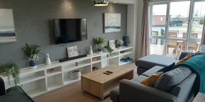 Modern living room with stylish decor